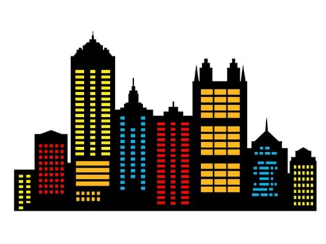 Superhero City Skyline Landscape 74 Feetsuperhero Buildings
