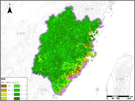 多种卫星遥感数据反演福建省净初级生产力（npp）产品 生态环境类 地理国情监测云平台