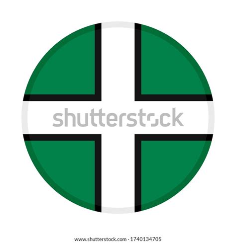 Round Icon Devon Flag Isolated On Stock Vector (Royalty Free) 1740134705