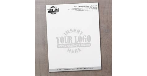 Basic Business Letterhead With Watermark Zazzle