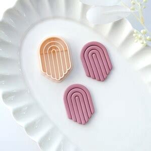 Embossing Arch Clay Cutters Art Deco Polymer Clay Earring Cutters Clay