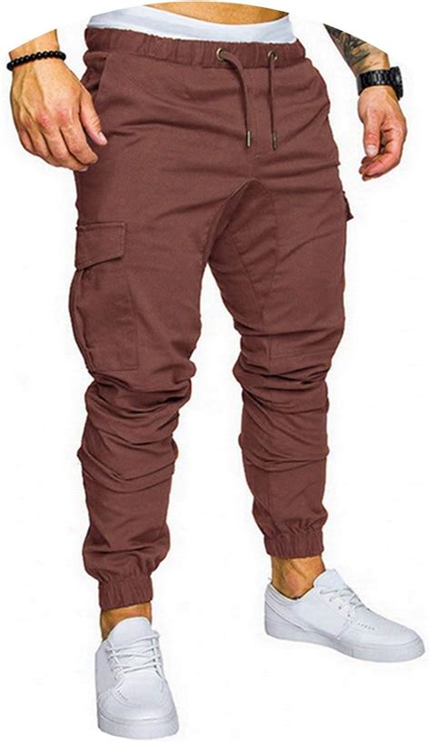 Lu Studio Pantalones de chándal para Hombre Marrón Medium Amazon