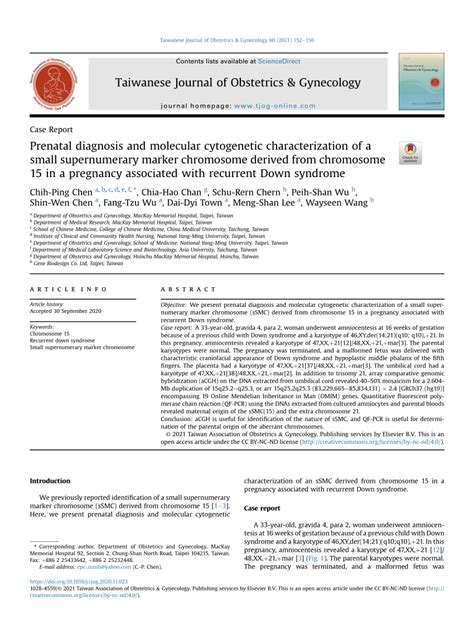 Pdf Prenatal Diagnosis And Molecular Cytogenetic Characterization Of A Small Supernumerary