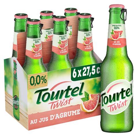 TOURTEL Bière Twist sans alcool 0 0 aromatisée aux agrumes bouteilles