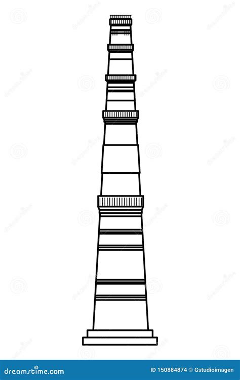 Jama Masjid Famous Building Icon Stock Illustration