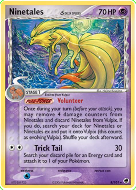 Ninetales delta species 8 EX Dragon Frontiers Pokémon karty