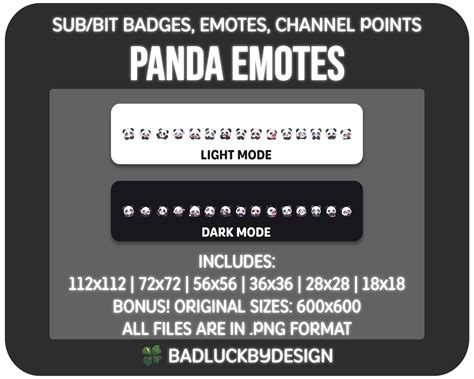 15x Cute Pandas Sub Bit Badges Emotes Twitch Streamer Assets Funny