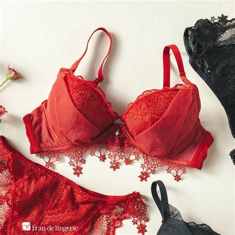 フランデランジェリー fran de lingerie とびきりキュートなスターレース華奢見せ楽ちんフィットブラ プティフィット ブラジャーワイヤー有り ブラジャー レッド