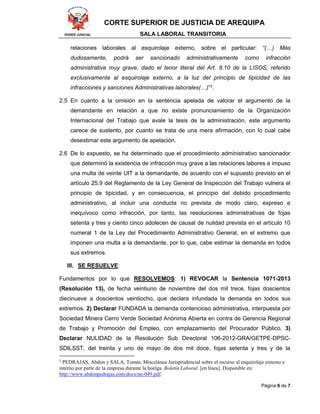 Sentencia De Vista Que Revoca La Apelada Y Declara Fundada La Demanda Pdf