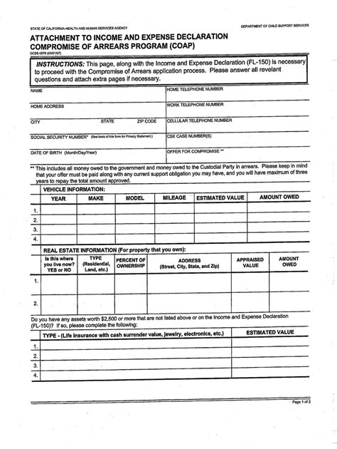 Income And Expense Declaration Fill Out And Sign Online Dochub