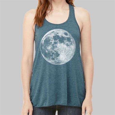 Moon Tank Tops For Women Moon Tank Top Plus Size Screen Etsy