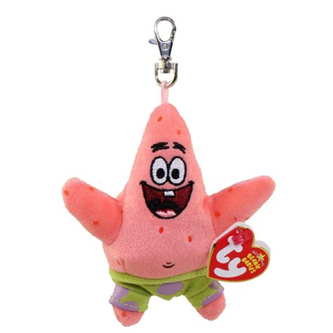 Ty Beanie Baby Patrick Star Spongebob Squarepants Metal Key Clip