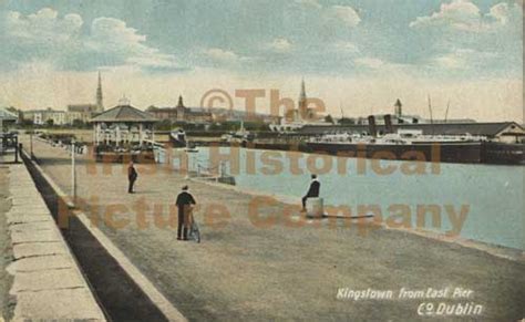 Kingstown Dun Laoghaire From The East Pier Co Dublin Ireland Old