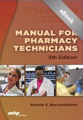 Manual For Pharmacy Technicians Edition 5 By Bonnie S Bachenheimer