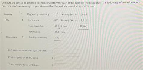 Solved Compute The Cost To Be Assigned To Ending Invento