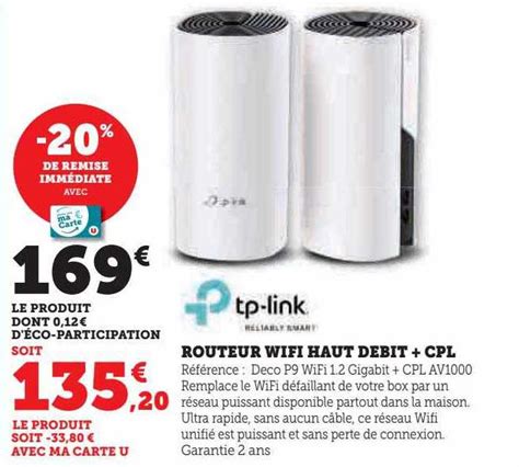 Promo Routeur Wifi Haut Debit Cpl Tp Link Chez Hyper U Icatalogue Fr