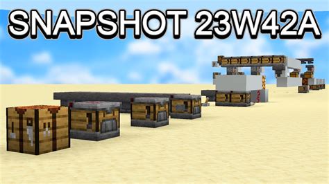 Auto Crafting Minecraft Snapshot 23W42A YouTube