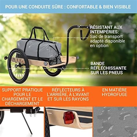 Klarfit Remorque Velo Cargo Charette Velo à 2 Roues Remorque Vélo