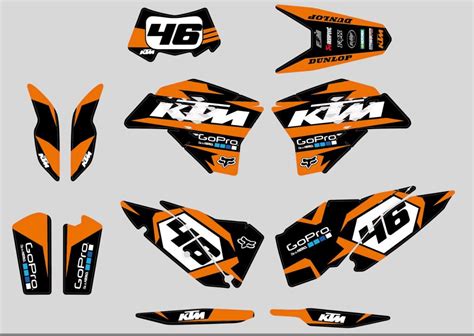 Graphic Kit KTM EXC EXC F 2008 2011 Orange Kitdeco Moto Fr