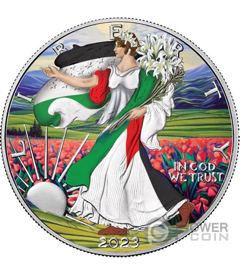 Walking Liberty Palestine Oz Moneda Plata Usa