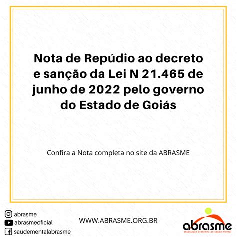 Nota De Repúdio Ao Decreto E Sanção Da Lei N 21465go