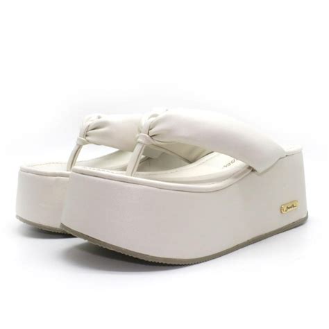 Tamanco Feminino Plataforma Reta Barth Shoes Moda Casual Branco