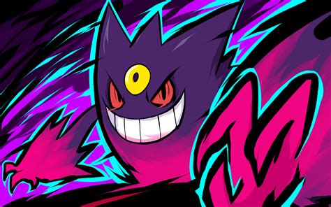 Wallpaper Illustration Anime Cartoon Pok Mon Ishmam Mega Gengar