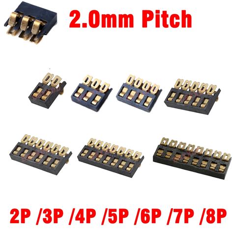 10pcs Smt Spring Battery Connector 2 0 Mm Pitch 2 3 4 5 6 7 8