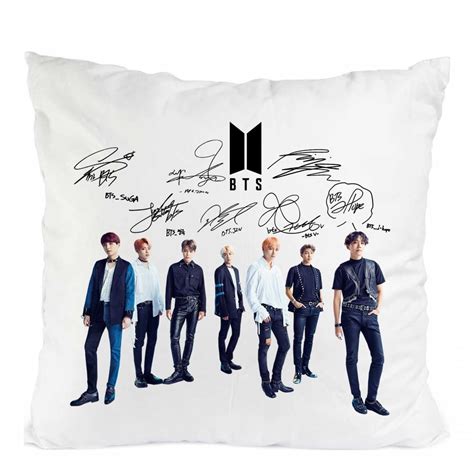 Perna Personalizata Bts Kpop Army Semnaturi Poliester Alb X Cm