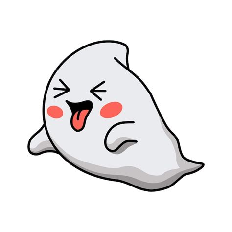 Dibujos Animados Lindo Fantasma Blanco De Halloween Vector Premium