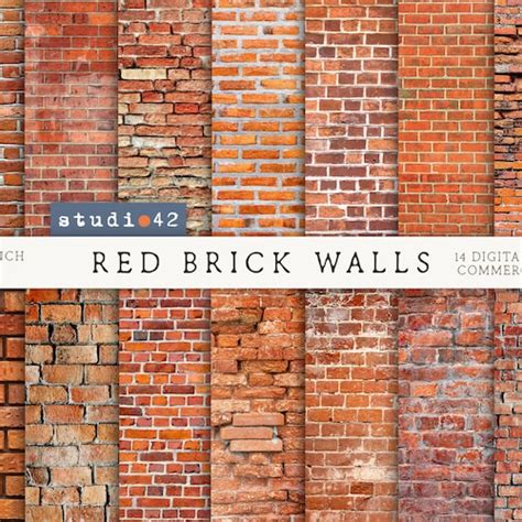 Brick Wall Textures Digital Paper Pack Brick Texture Digital Etsy