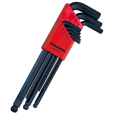 9 Piece Bondhus Metric Hex Key Set Ball End