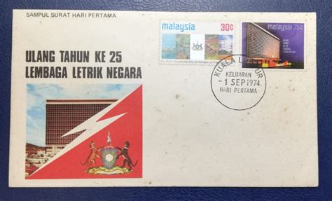 Malaysia Fdc Ulang Tahun Ke Lembaga Letrik Negara Sep