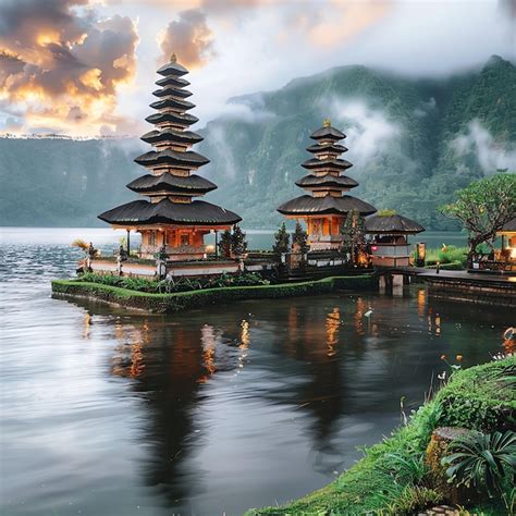 Premium Photo Ancient Pura Ulun Danu Bratan Besakih Or Famous Hindu