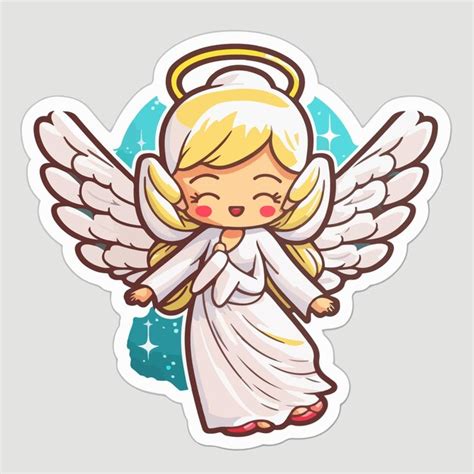 Premium Vector Christmas Angel Sticker Xmas Wings Angel Stickers