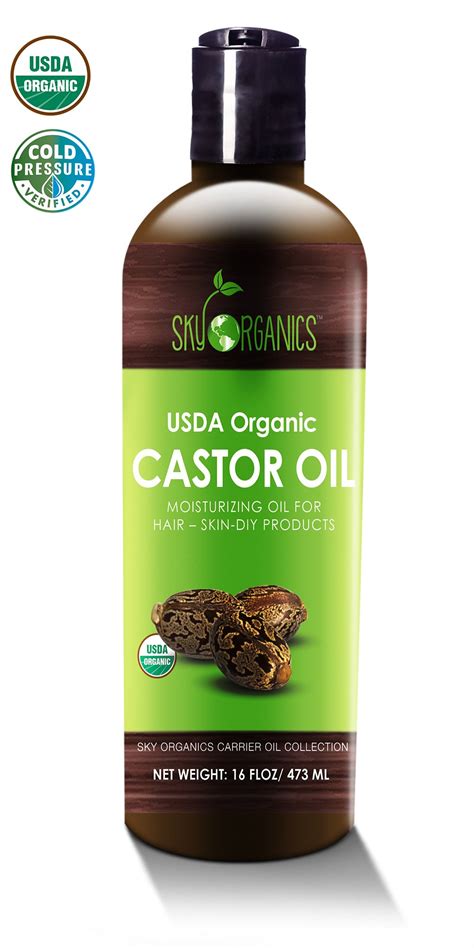 Castor Oil 16oz Usda Organic Cold Pressed 100 Pure Hexane Free