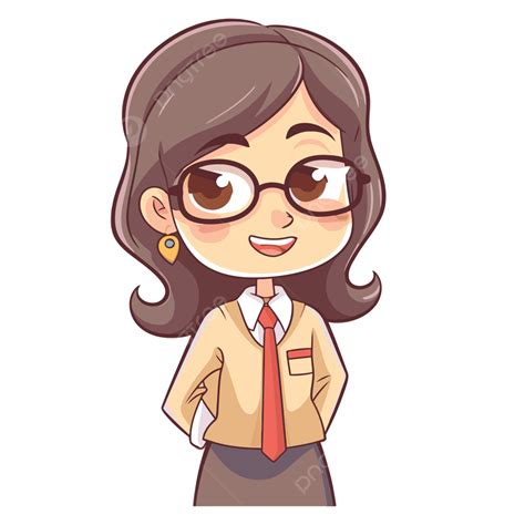 Cute School Teacher Character Vector Illustration Clipart Beautiful