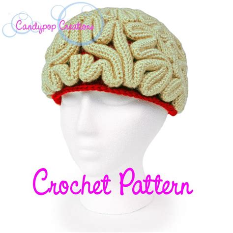 Crochet Pattern, Brain Beanie, Brain Hat, Crochet Brain, Science ...