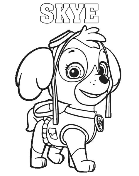 Skye Kolorowanka Z Bajki Psi Patrol Do Drukowania Paw Patrol Coloring