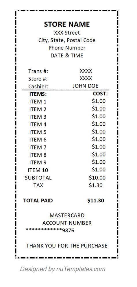 Costco Receipt Generator & Online Template | nuTemplates