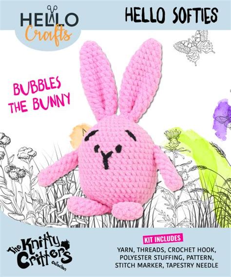 Knitty Critters Hello Softie Crochet Kits Bubbles The Bunny