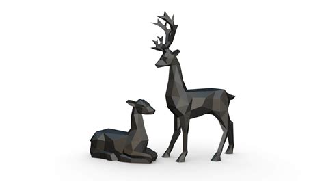 Low Poly Deer D Print Model By Lowpoly Print