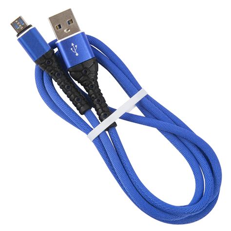 Дата-кабель mObility USB – microUSB 3А тканевая оплетка синий купить по ...