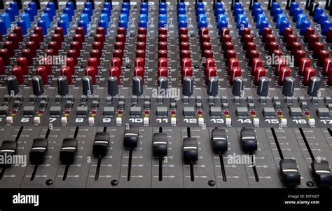 Recording Studio Audio Mixing Desk Knobs And Sliders Stock Photo Alamy