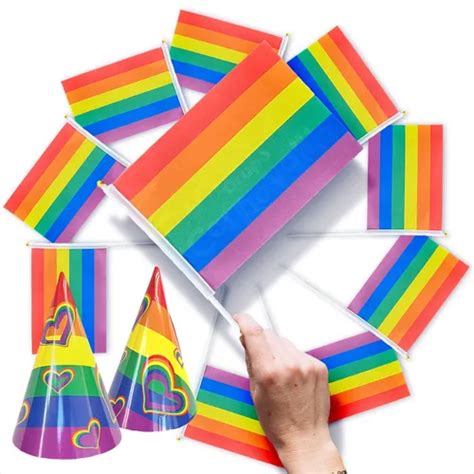 Pzas Bandera Asta Lgbt Gay Arcoiris Orgullo Pride X Cm Meses Sin Inter S