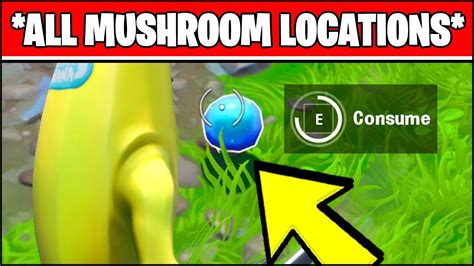 Consume Foraged Mushrooms Locations Fortnite Season X Week 3 All