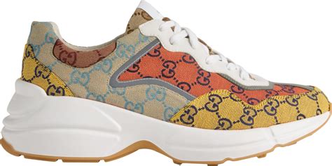 Gucci Multicolor Gg And White Rhyton Sneakers Inc Style