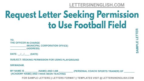 Request Letter Seeking Permission To Use Football Field YouTube