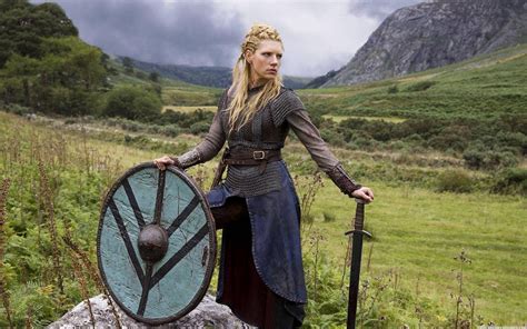 Women Outdoors Vikings Tv Series Blonde Sword Landscape Women