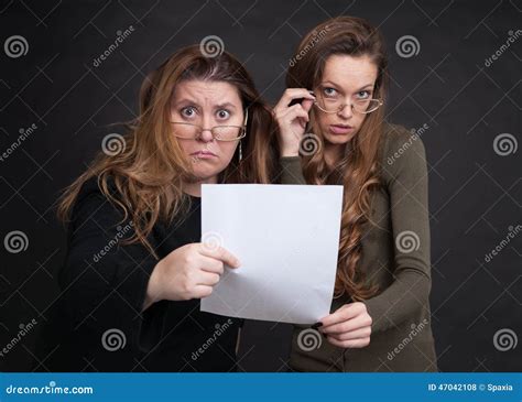 Two Shocked Women Stock Photo Image Of Background Studio 47042108